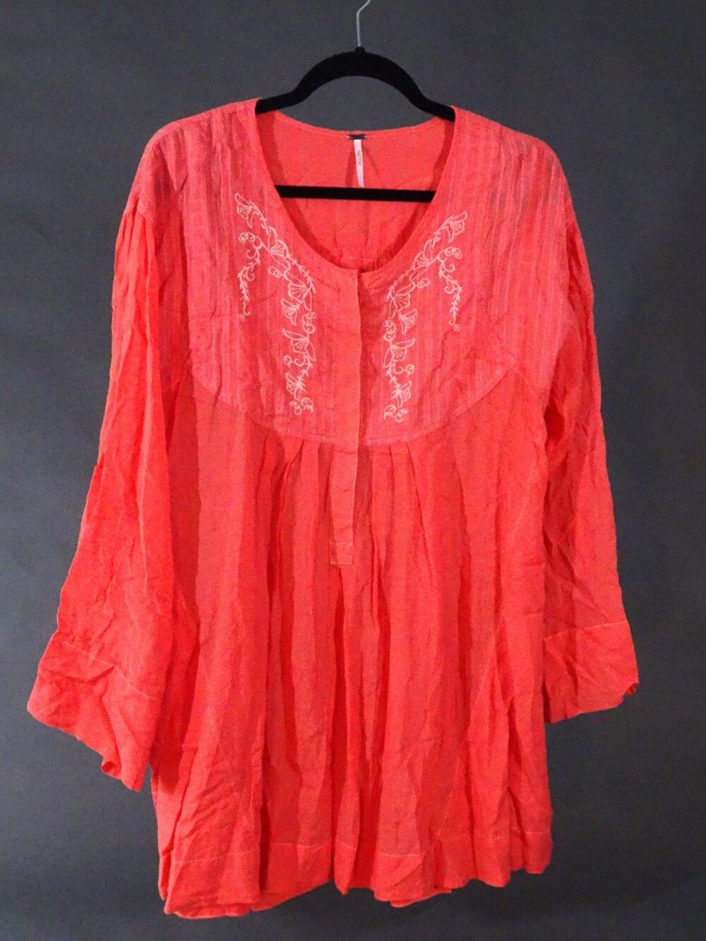 Free People Pink Long Sleeve Blouse